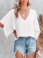 V-neck Half Sleeve Blouse (6)