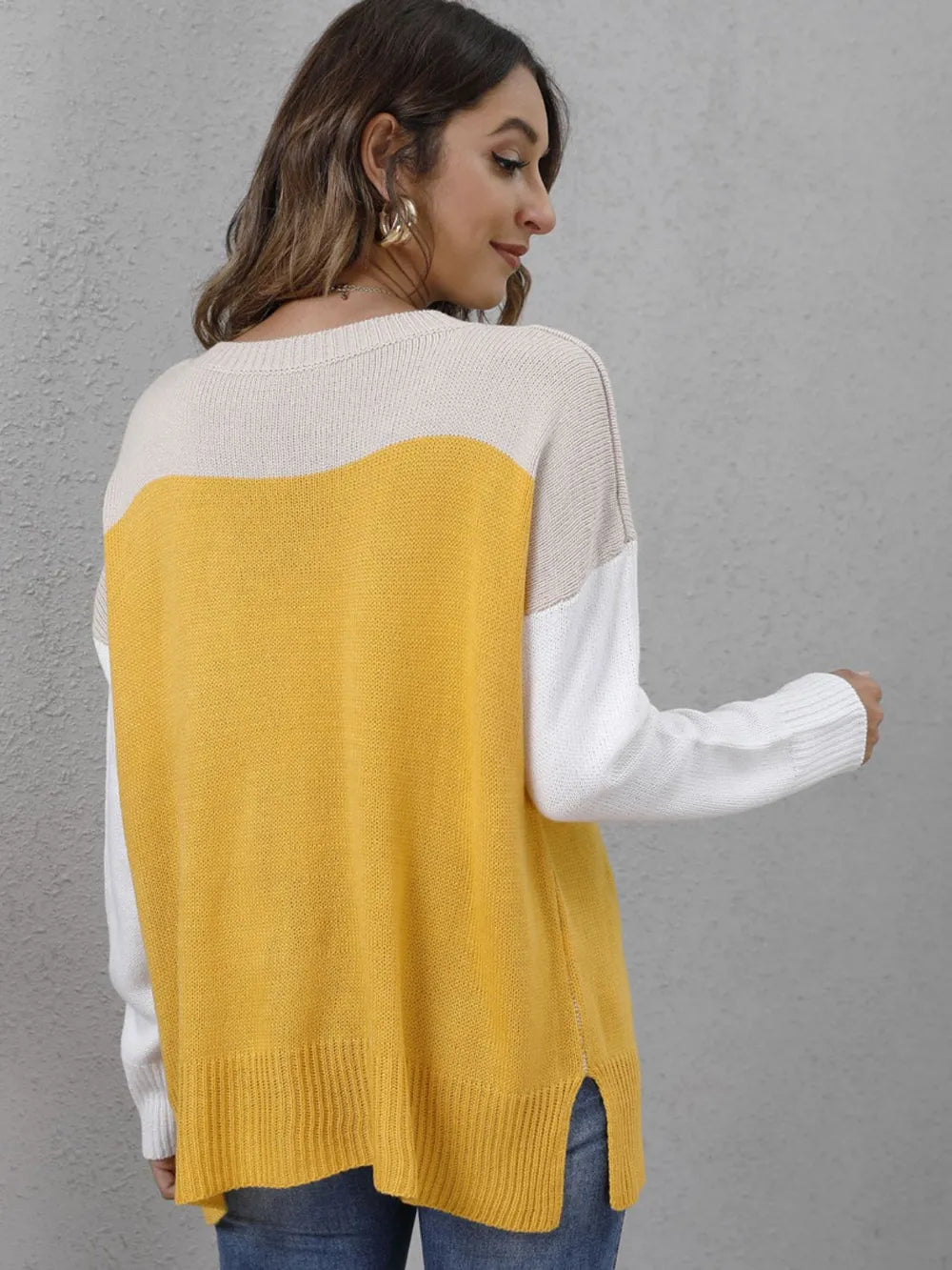 Block Round Neck Sweater (2)