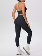 Halter Neck Crop Top High-waisted Leggings Active Set (12)