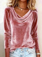 Velvet Cowl Neck Long Sleeve Top (6)