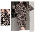 Half Turtleneck Leopard Print Dress variant CJLY146080001AZ|CJLY146080002BY|CJLY146080003CX|CJLY146080004DW|CJLY146080005EV|CJLY146080006FU|CJLY146080007GT