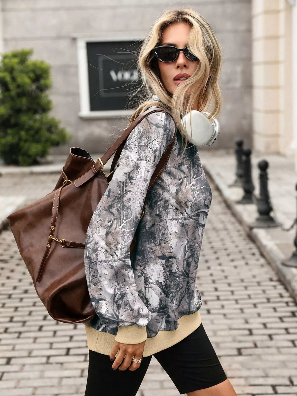 Camouflage Print Mock Neck Sweatshirt (20)