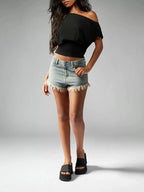 One Shoulder Crop T-shirt (14)