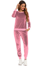 Round Neck Long Sleeve Loungewear Set Pockets (8)