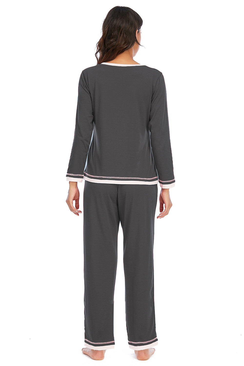 V-neck Top Pants Lounge Set (2)
