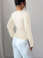 Pearl Embellished V-neck Blouse (10)