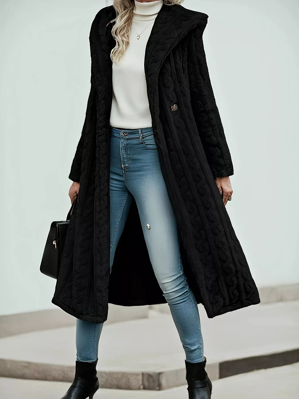 Cozy Hooded Button Up Longline Outerwear (6)