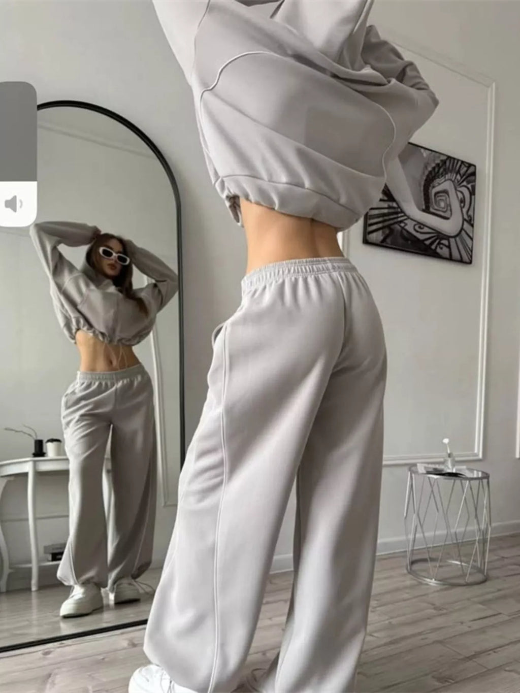 Fleece Zip-up Hoodie Joggers Set (25)