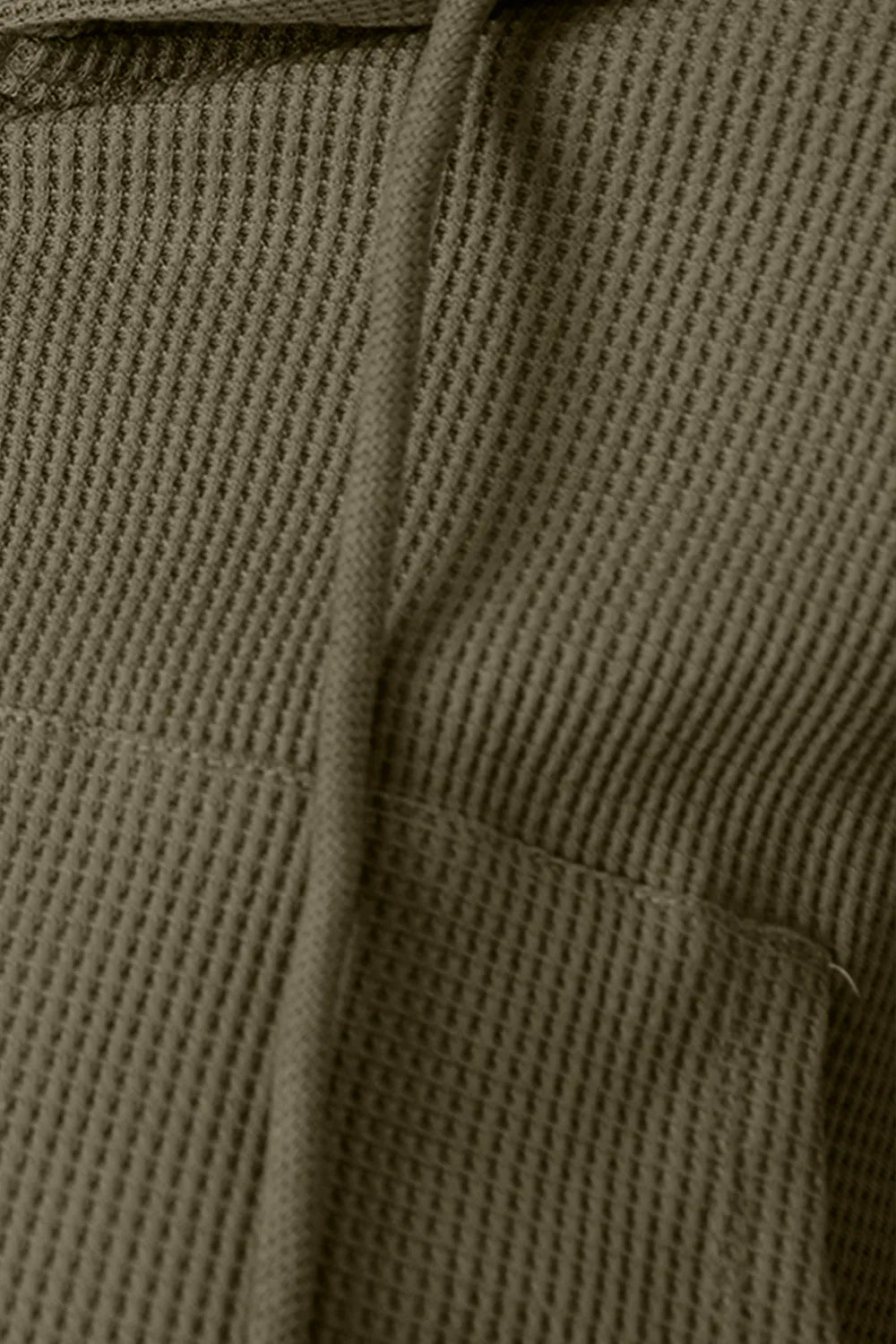 Waffle-knit Drawstring Zip Up Hoodie (12)