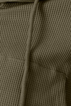Waffle-knit Drawstring Zip Up Hoodie (12)
