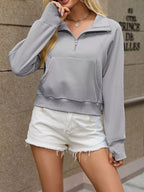 Half-zip Sweatshirt Kangaroo Pocket (11)