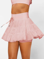 Ruched Mini Skort Pockets