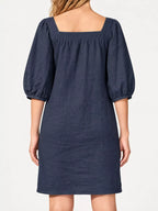 Square Neck Puff Sleeve Mini Dress (16)
