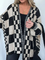 Plaid Open Front Long Sleeve Cardigan (13)
