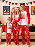 Family Matching Christmas Pajamas Set Gingerbread Man Print (2)