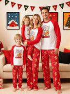 Family Matching Christmas Pajamas Set Gingerbread Man Print (2)
