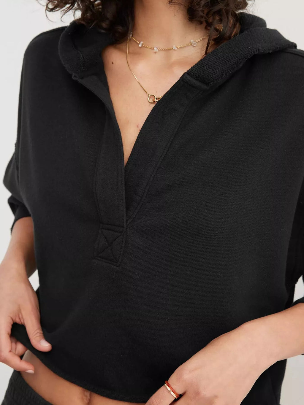 Exposed Seam Dropped Shoulder Hoodie (7)