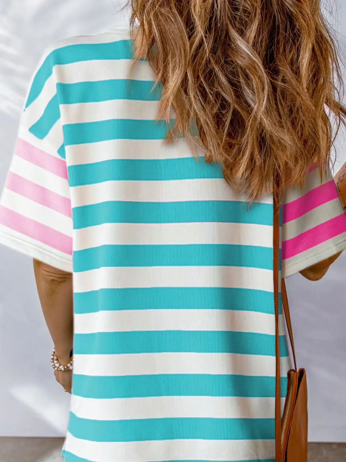 Striped Oversized Short Sleeve T-shirt (14)