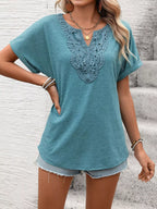 Lace Trim Short Sleeve T-shirt (4)