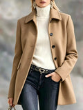 Button Up Collared Neck Coat