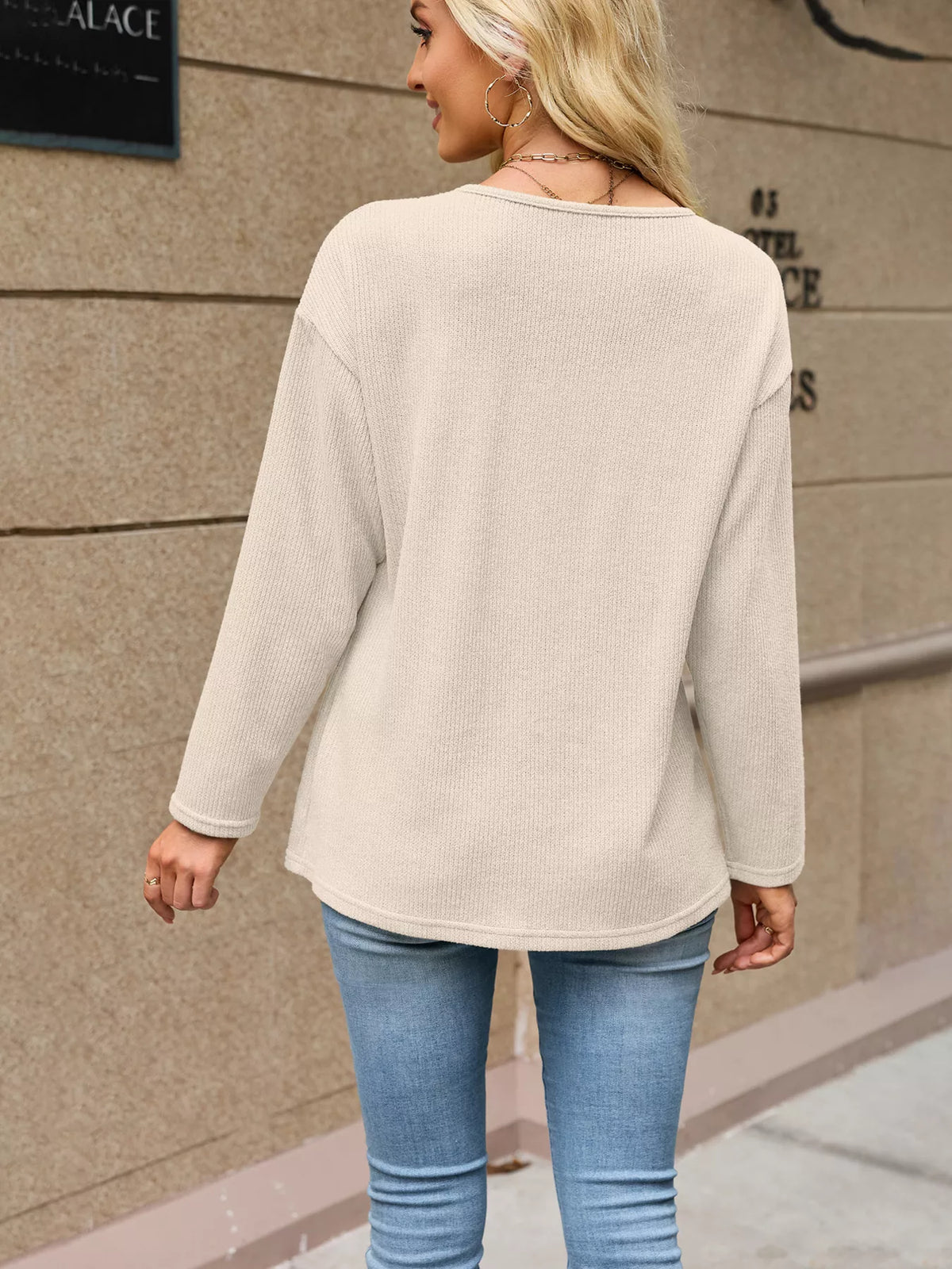 V-neck Button-down Cardigan (11)