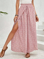 Tied Printed Wide Leg Pants (3)