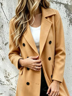 Full Size Double-breasted Lapel Collar Coat Plus (2)