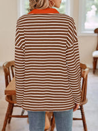 Striped Johnny Collar Long Sleeve T-shirt (27)
