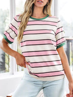 Striped Crew Neck T-shirt (12)