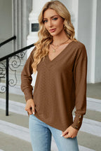 V-neck Lantern Sleeve T-shirt (3)