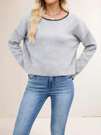 Round Neck Dropped Shoulder Sweater (14)