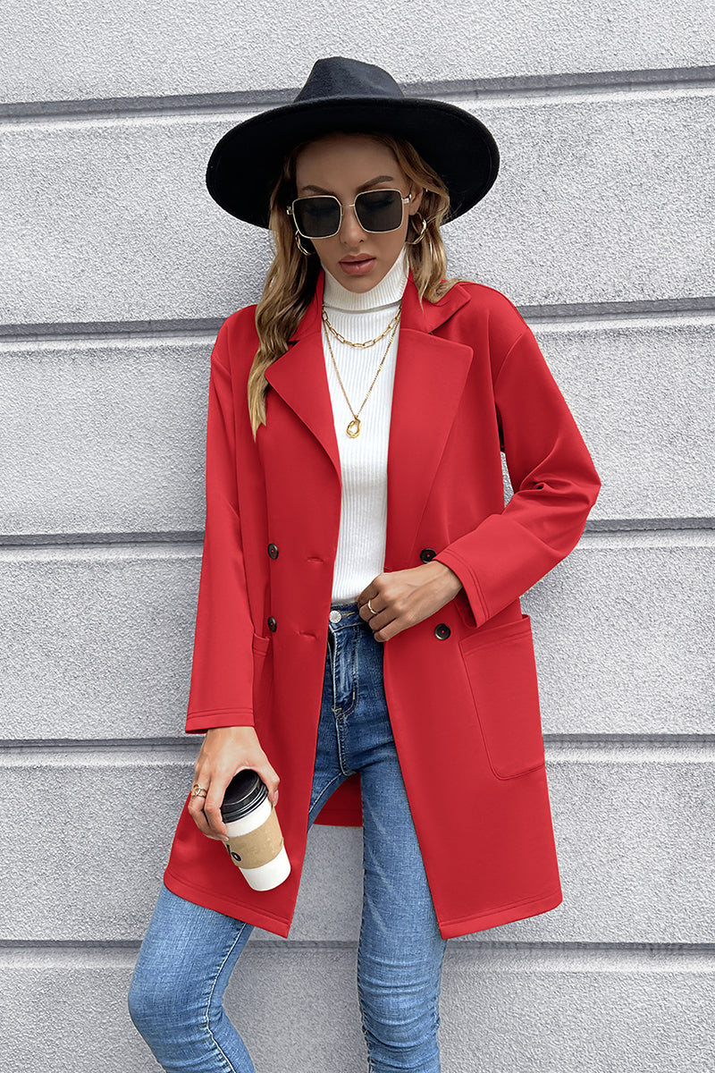 Lapel Collar Long Sleeve Blazer (4)