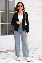 Fringe Trim Open Front Cardigan (19)