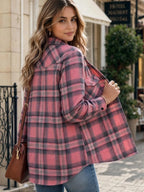 Casual Plaid Button-down Shirt (9)