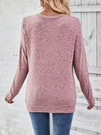 Casual Decor Button Long Sleeve T-shirt (11)