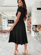 Surplice Short Sleeve Midi Dress (5)