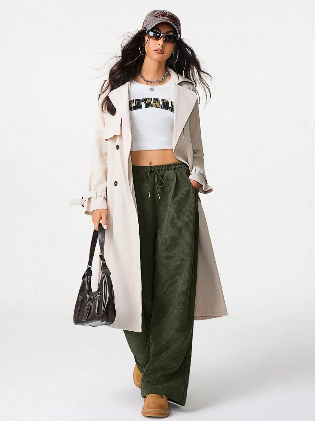 Relaxed Fit Corduroy Pants Drawstring (4)