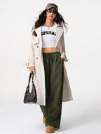 Relaxed Fit Corduroy Pants Drawstring (4)