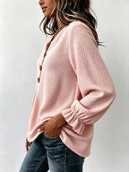 Waffle Knit Long Sleeve Top (3)