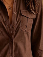 Button-down Shirt Dress Lace Trim (4)