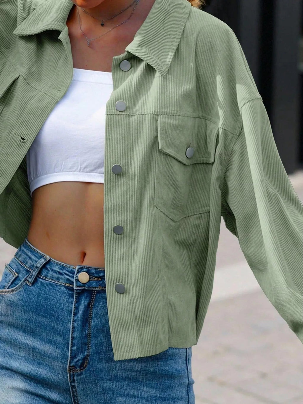 Corduroy Button-down Shacket (15)