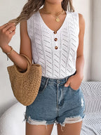 Openwork V-neck Knit Vest (3)
