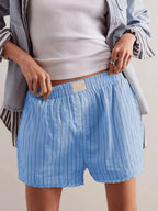 Striped Elastic Waist Shorts (11)