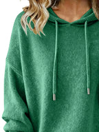 Drawstring Long Sleeve Hooded Sweater (2)