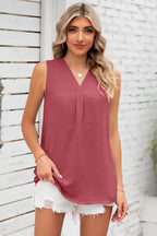 Texture V-neck Sleeveless Top (6)