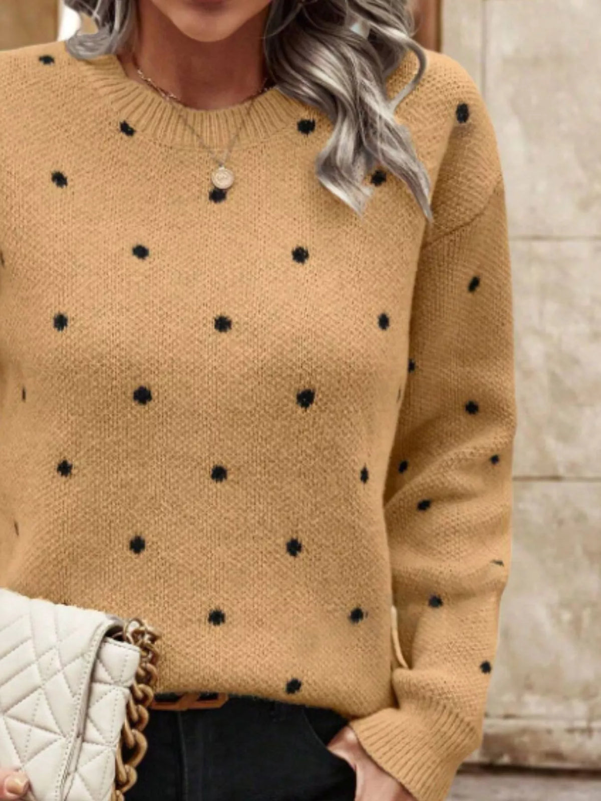 Polka Dot Long Sleeve Sweater (18)