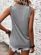 V-neck Ribbed Trim Tank (14)