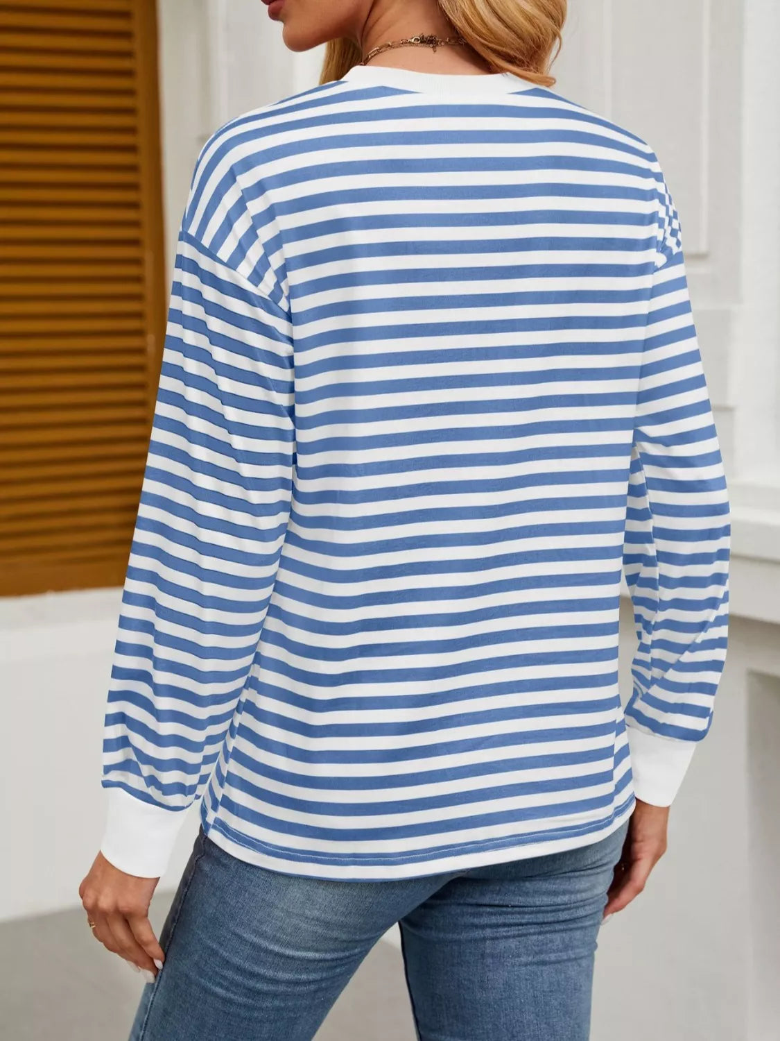 Striped Long Sleeve Casual T-shirt (21)