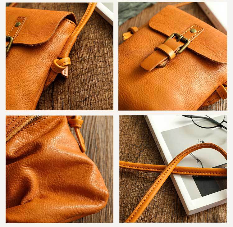Genuine Leather Vertical Mini Skeleton-skin Small Bag photo 3