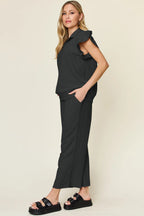 Ruffle Drawstring Wide Leg Set (22)